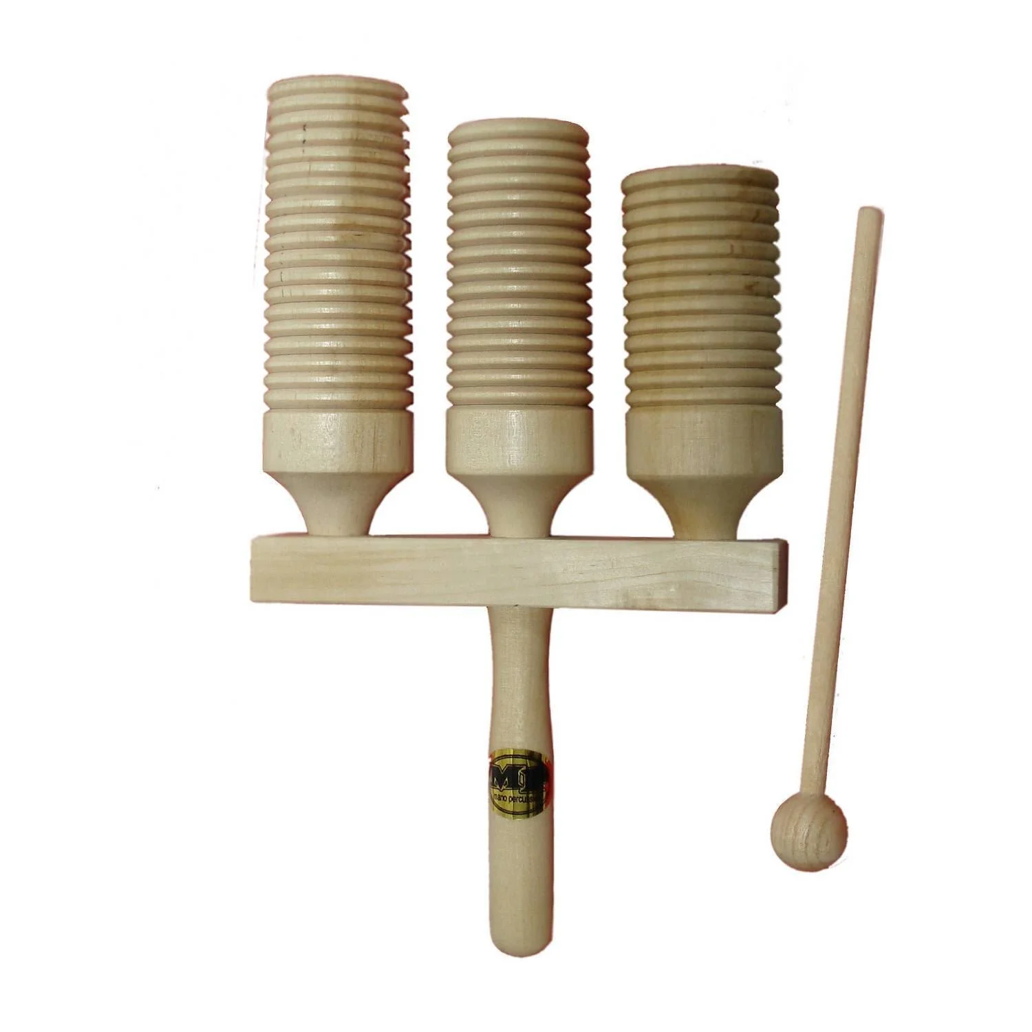 Mano Percussion UE785 Triple Guiro Wood Tone Block - Image 2