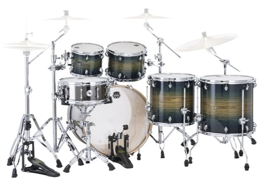 Mapex Armory Series AR628SFU 22/10/12/14/16+14S 6pc Drum Shell Pack - Rainforest Burst - Image 2