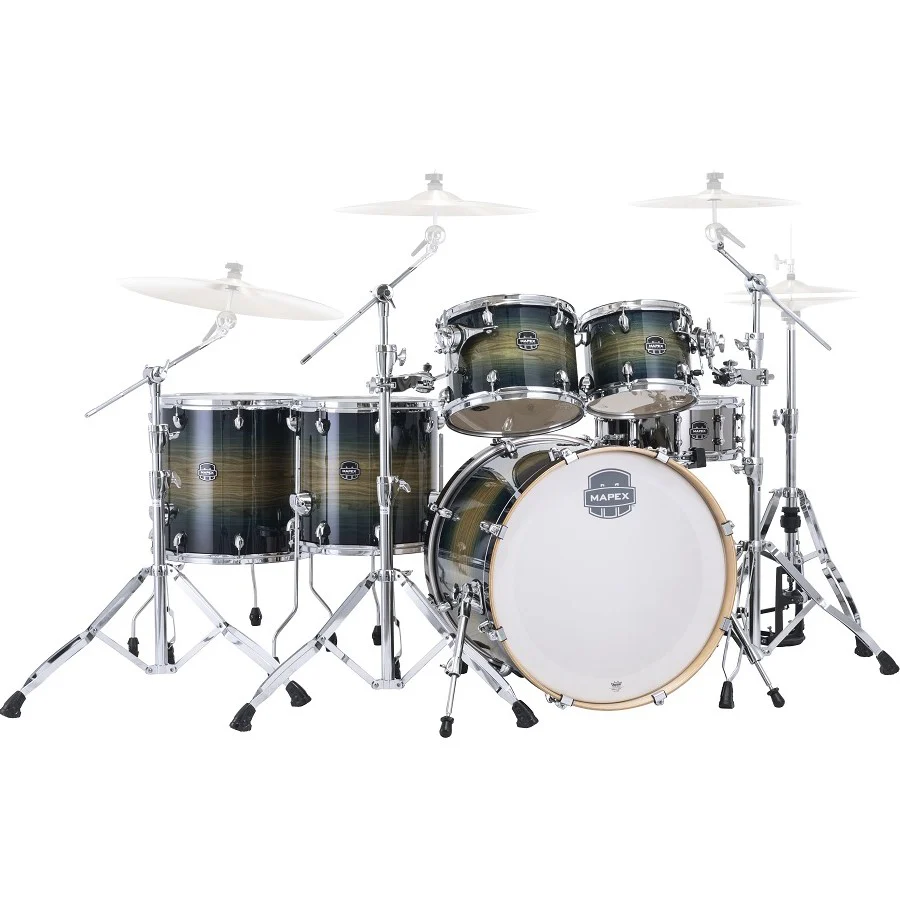 Mapex Armory Series AR628SFU 22/10/12/14/16+14S 6pc Drum Shell Pack - Rainforest Burst - Image 3