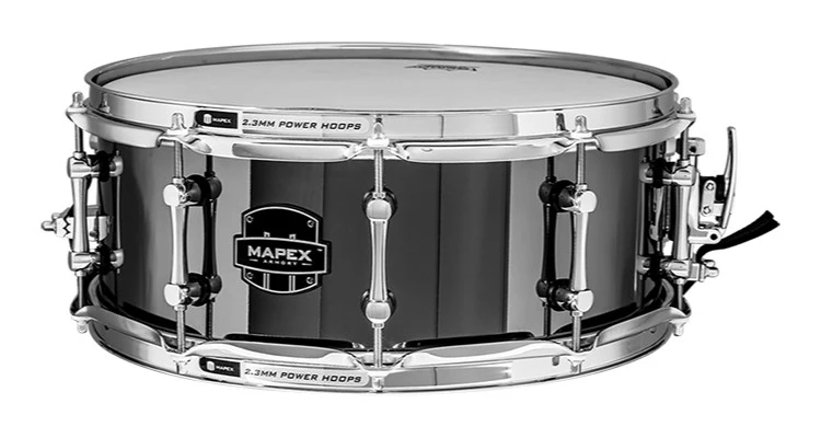Mapex Armory Series ARST4551CEB Tomahawk 14 x 5.5 Steel Snare Drum - Chrome Black - Image 4