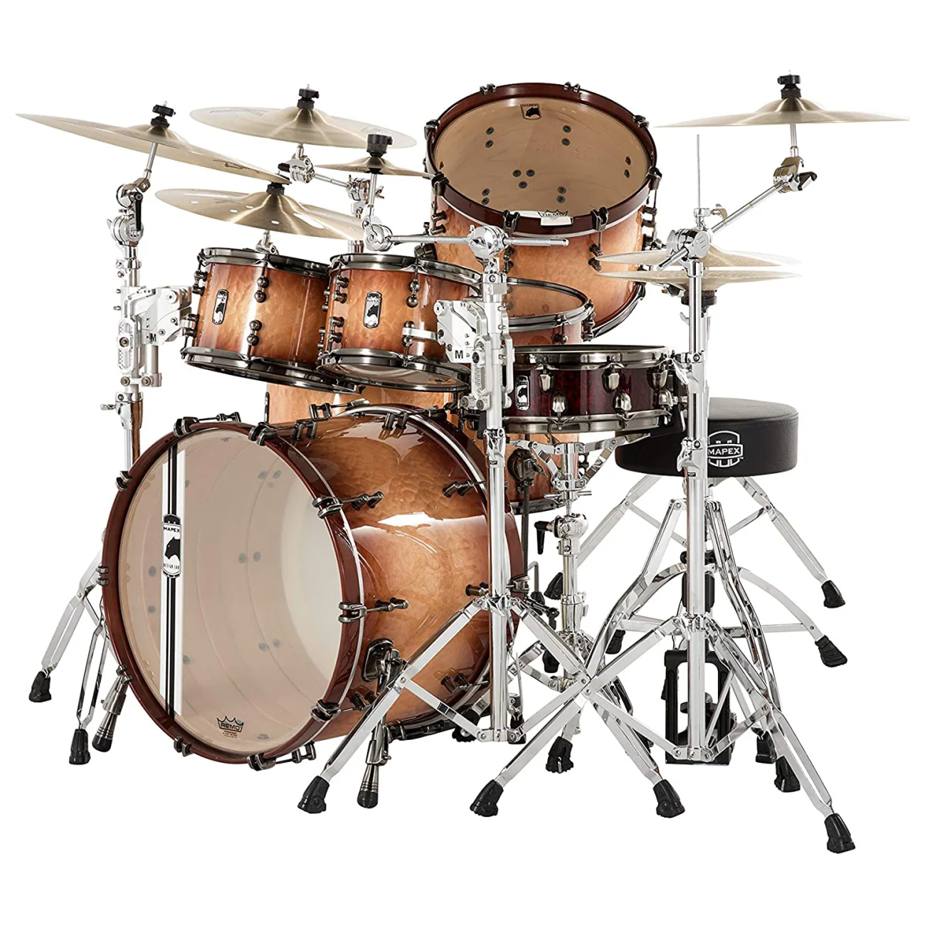 Mapex Black Panther Design Lab Versatus 22 6 Piece Drum Kit Shell Pack - Peach Burl Burst