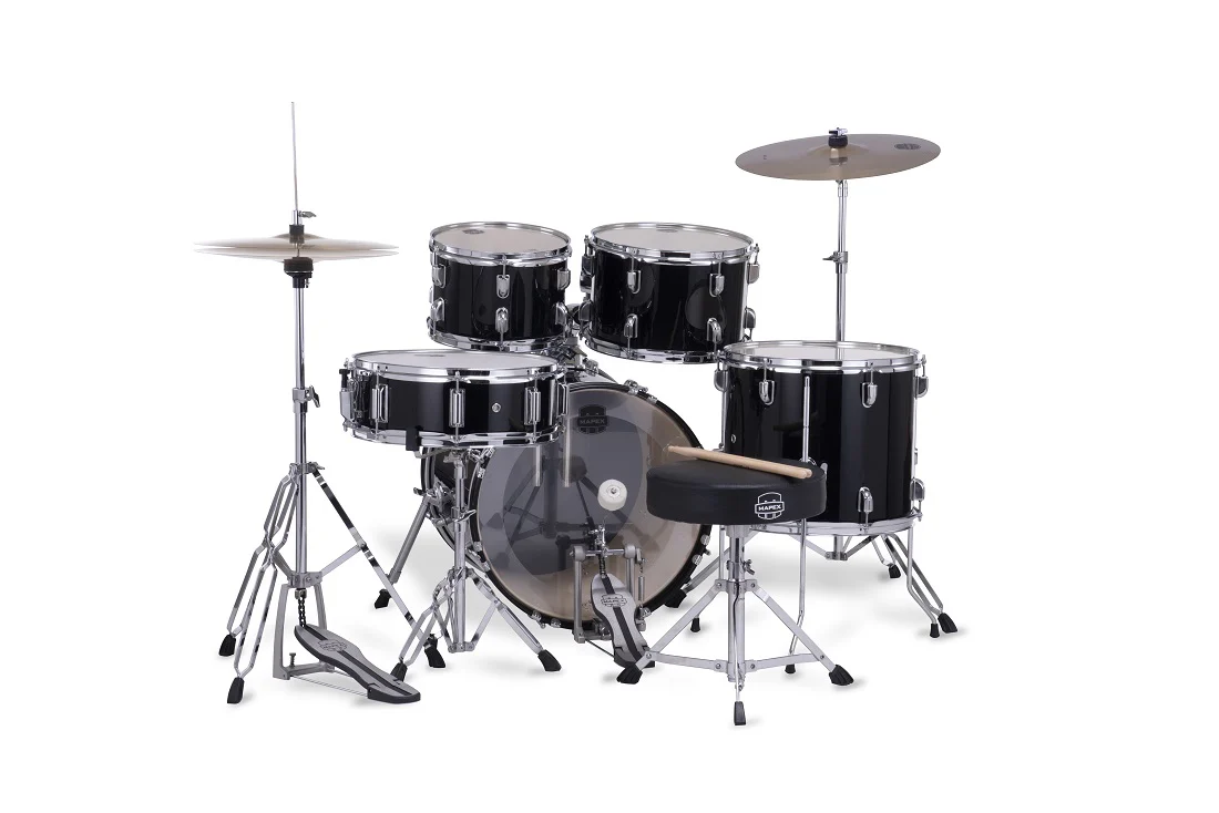 Mapex Comet 5pce 18 Drum Kit w/ Hardware & Cymbals - Black - Image 3
