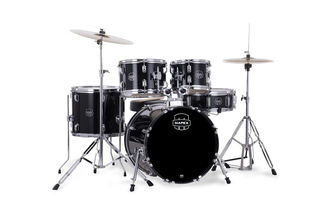 Mapex Comet 5pce 18 Drum Kit w/ Hardware & Cymbals - Black - Image 5