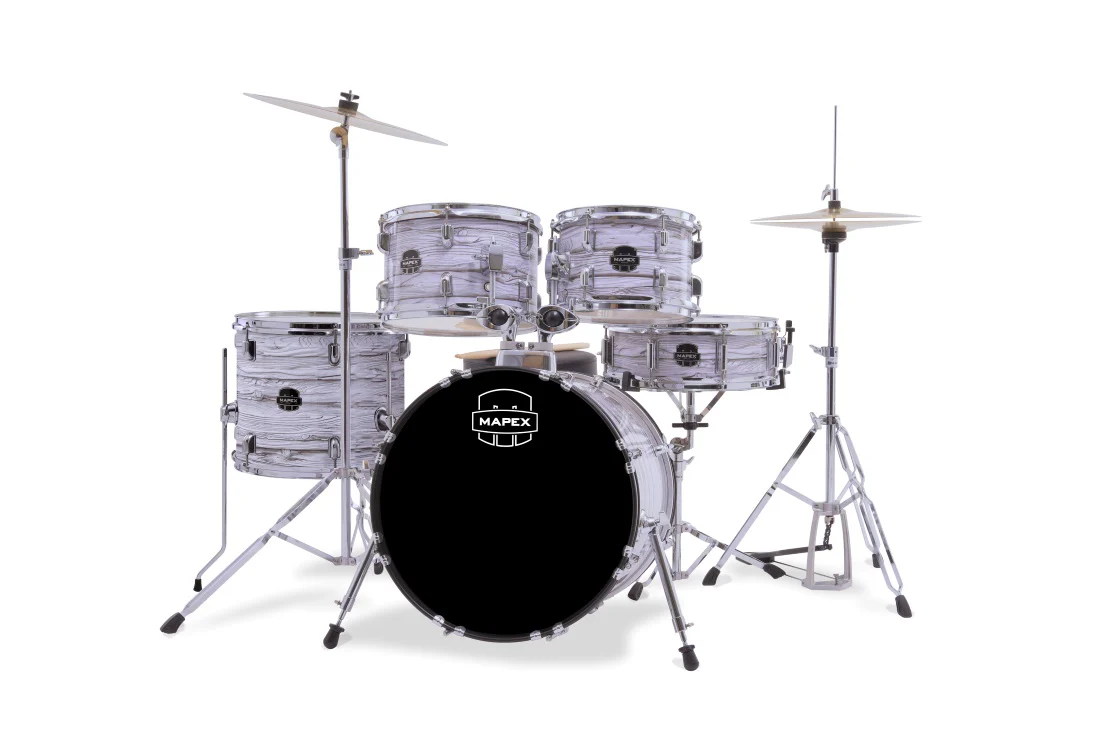Mapex Comet 5pce 18 Drum Kit w/ Hardware & Cymbals - White Marblewood
