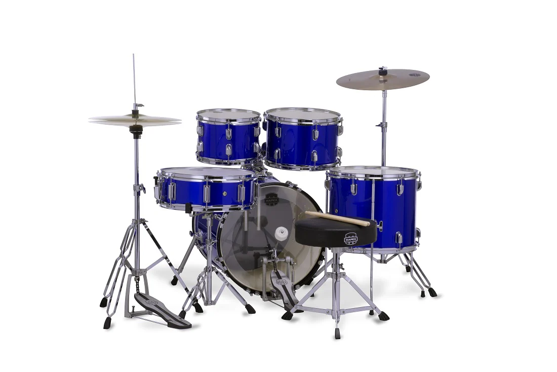 Mapex Comet 5pce 22 Drum Kit w/ Hardware & Cymbals - Indigo Blue - Image 3
