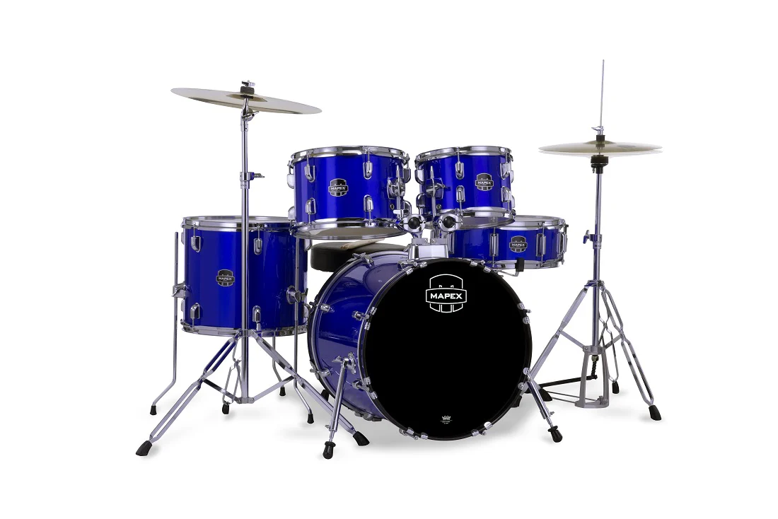 Mapex Comet 5pce 22 Drum Kit w/ Hardware & Cymbals - Indigo Blue - Image 5