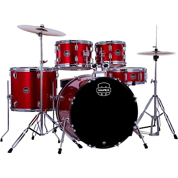 Mapex Comet 5pce Drum Kit With Hardware/Cymbals - Infra Red - Image 4