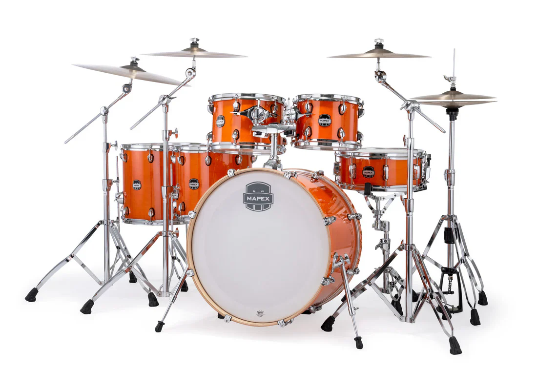 Mapex Mars Maple 6pc 22" Studioease Shell Pack w/SONIClear Tom Suspension - Glossy Amber - Image 3