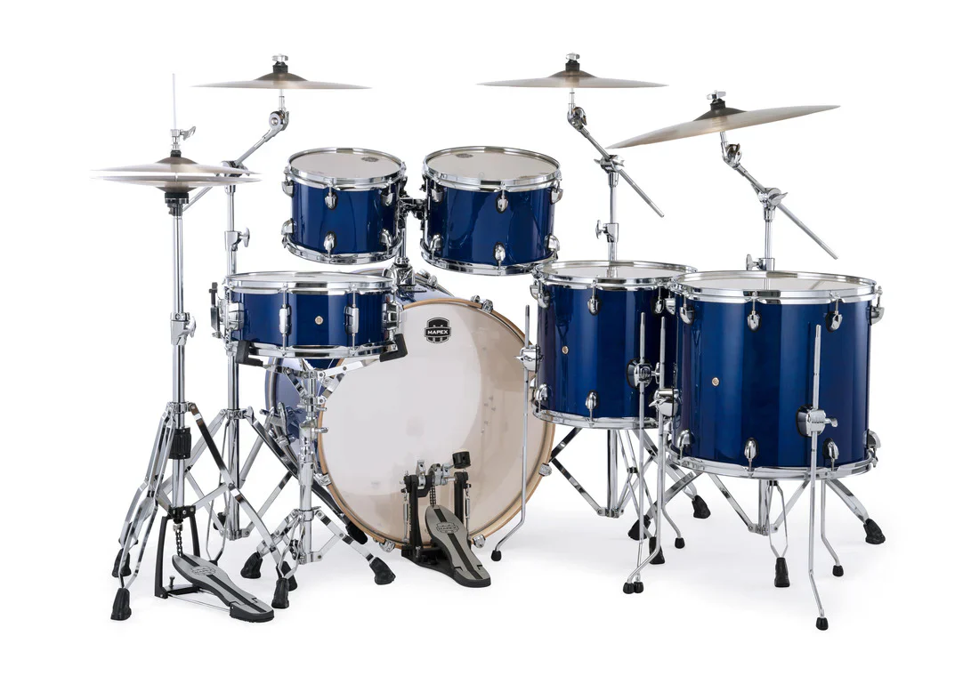 Mapex Mars Maple 6pc Drum Kit 22/10/12/14/16/SD Shell Pack in Midnight Blue - Image 2