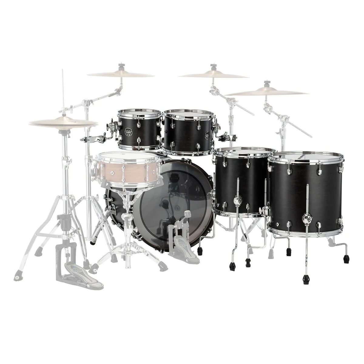 Mapex Saturn Renew Series 5 pce Shell Pack Satin Black 22 10 12 14 16 - Image 2