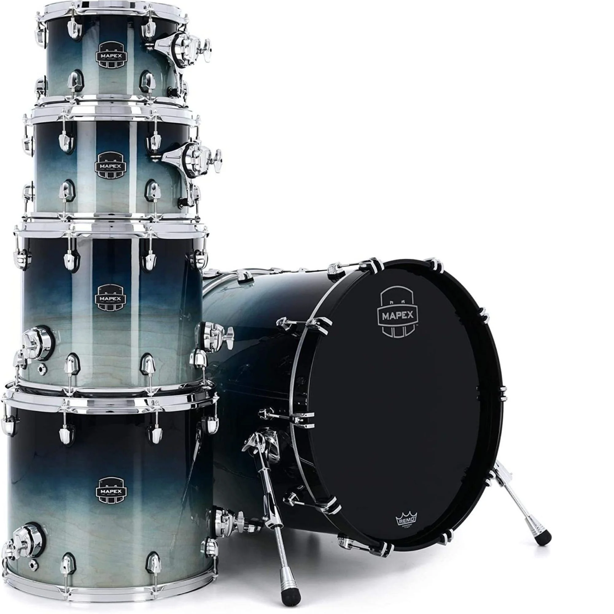 Mapex Saturn Drum Kit  22,10,2,4,6 - Fst Tea Blue Fade - Image 3