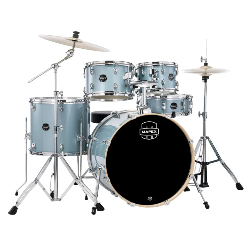 Mapex Venus 22 5 Piece Drum Kit with Hardware in Aqua Blue Sparkle