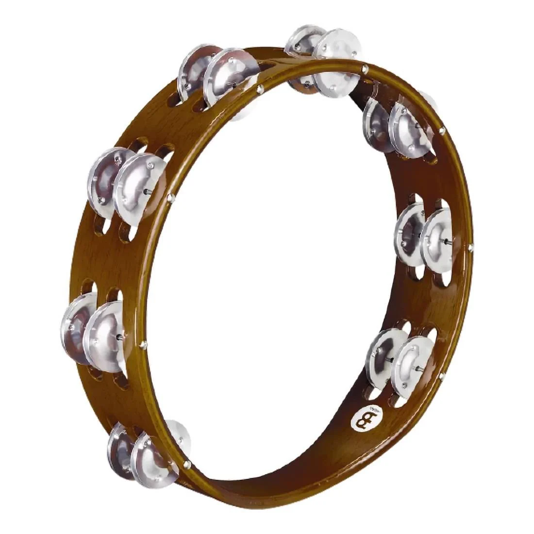 Meinl TA2A-AB Aluminum Jingles Tambourine 2 Rows in African Brown