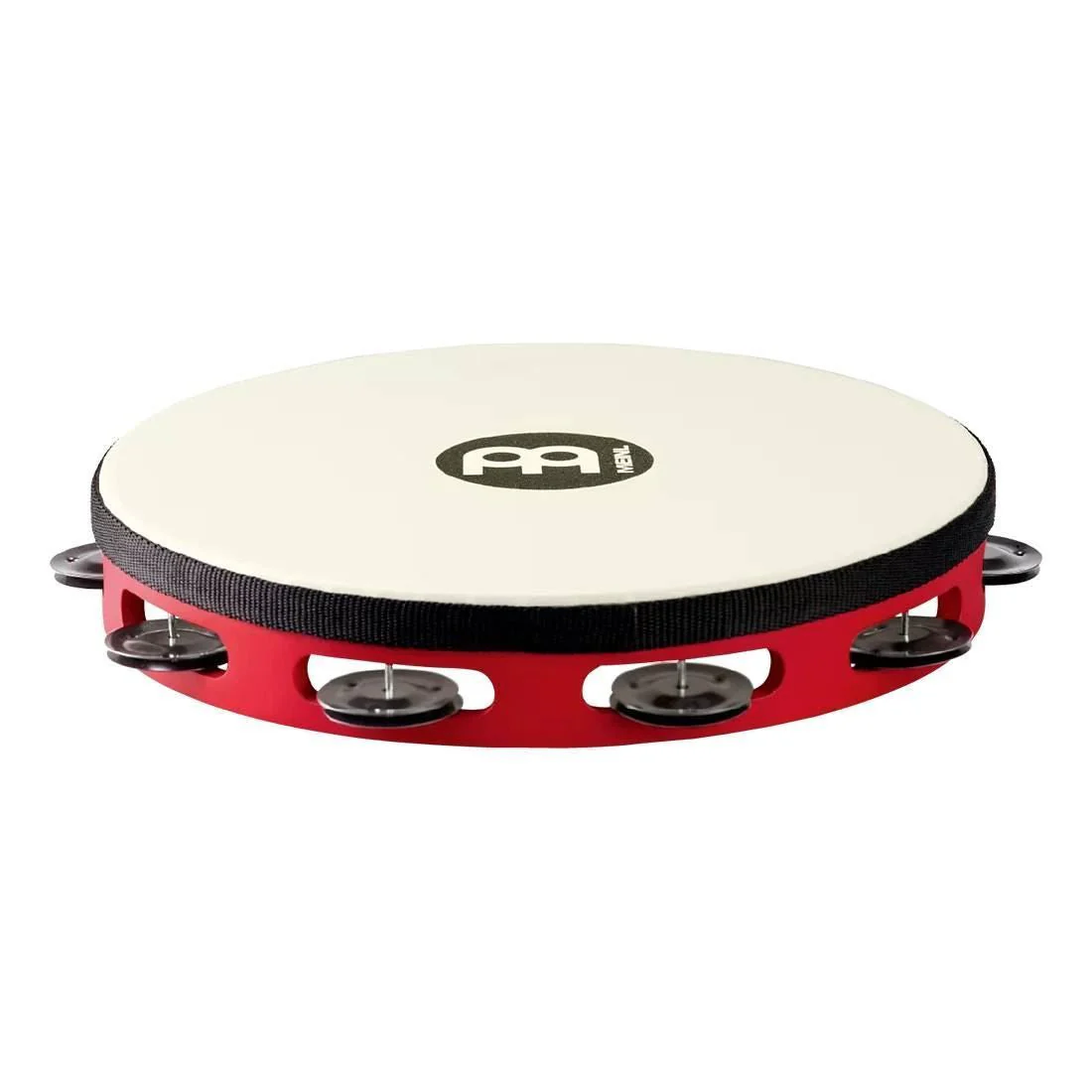 Meinl TAH1BK-R-TF Black Plated Steel Jingles Tambourine 1 Row in Red