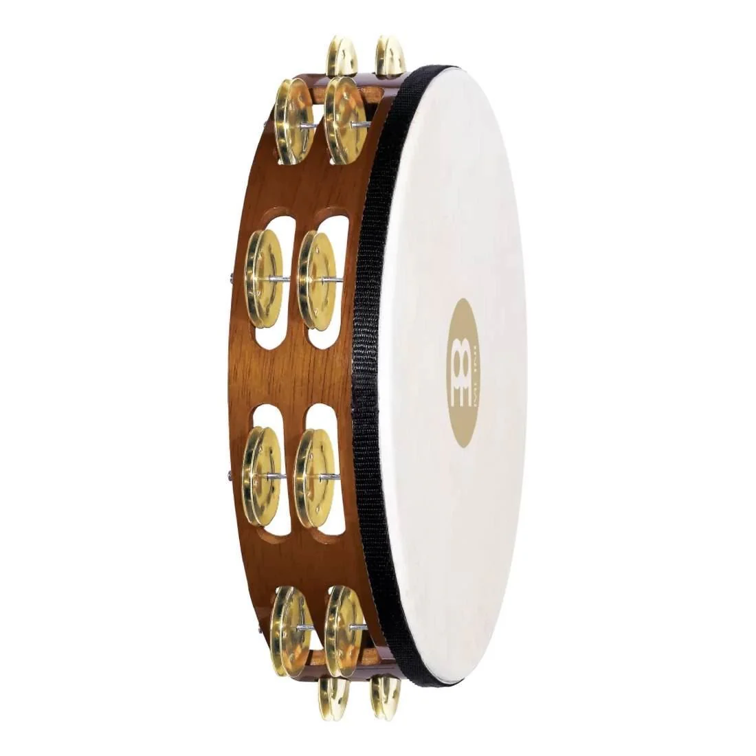 Meinl TAH2B-AB Brass Jingles Tambourine 2 Rows in African Brown - Image 2