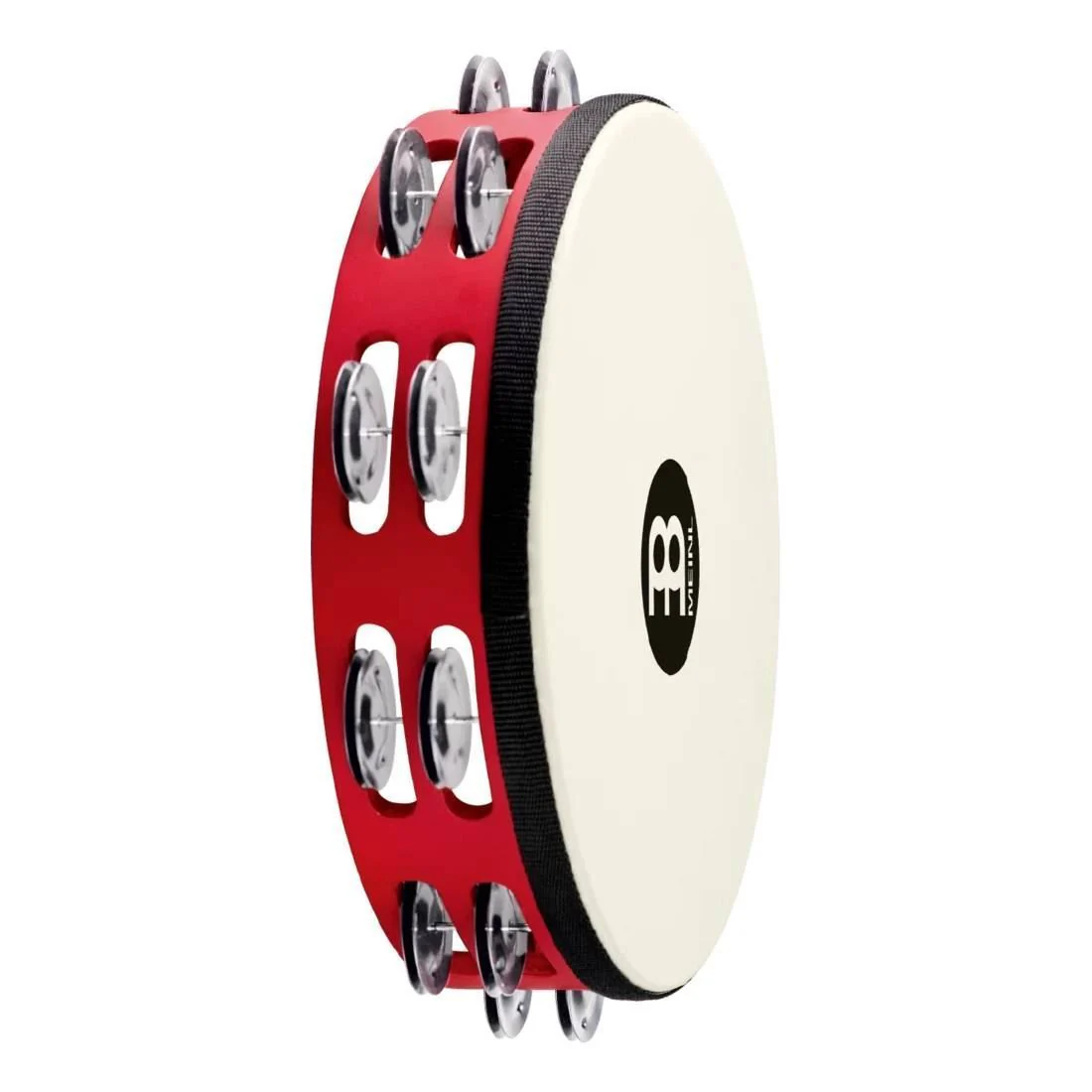 Meinl TAH2BK-R-TF Black Plated Steel Jingles Tambourine 2 Rows in Red - Image 2