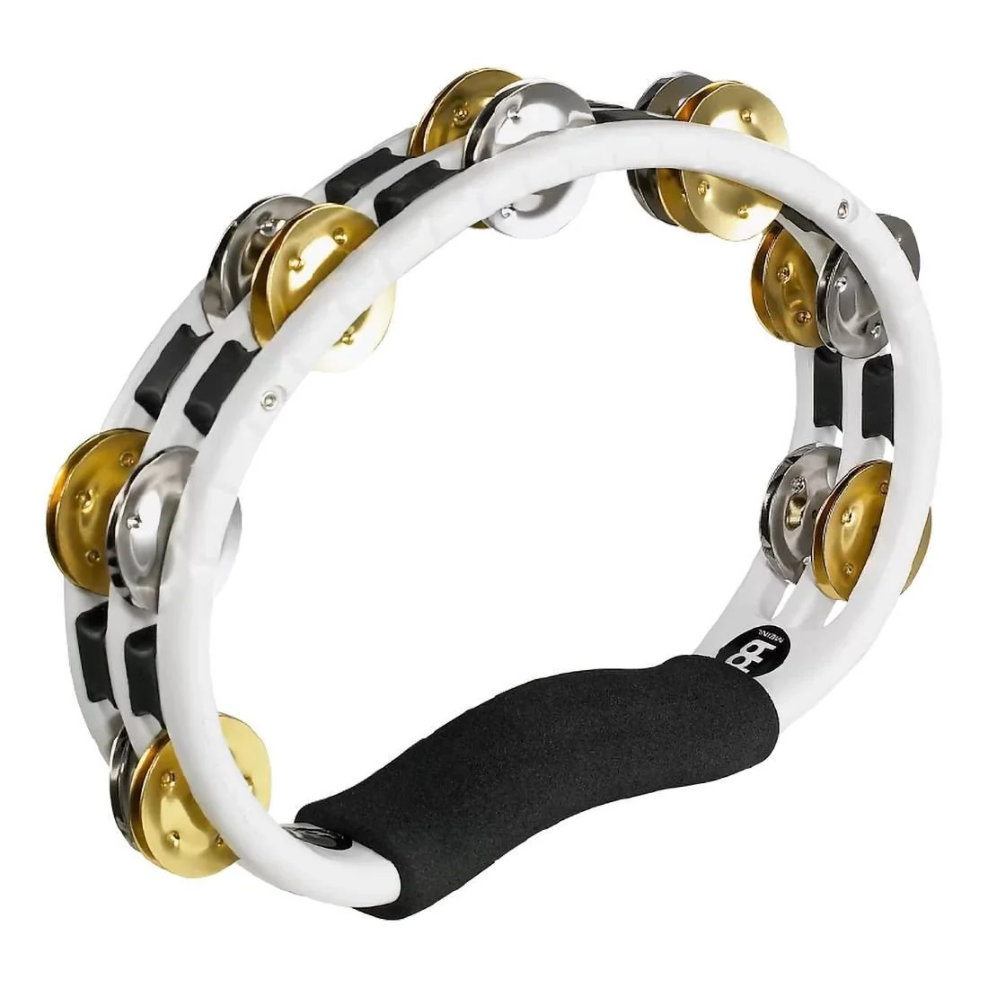 Meinl TMT1M-WH Dual Alloy Jingle Hand Held Tambourine in White