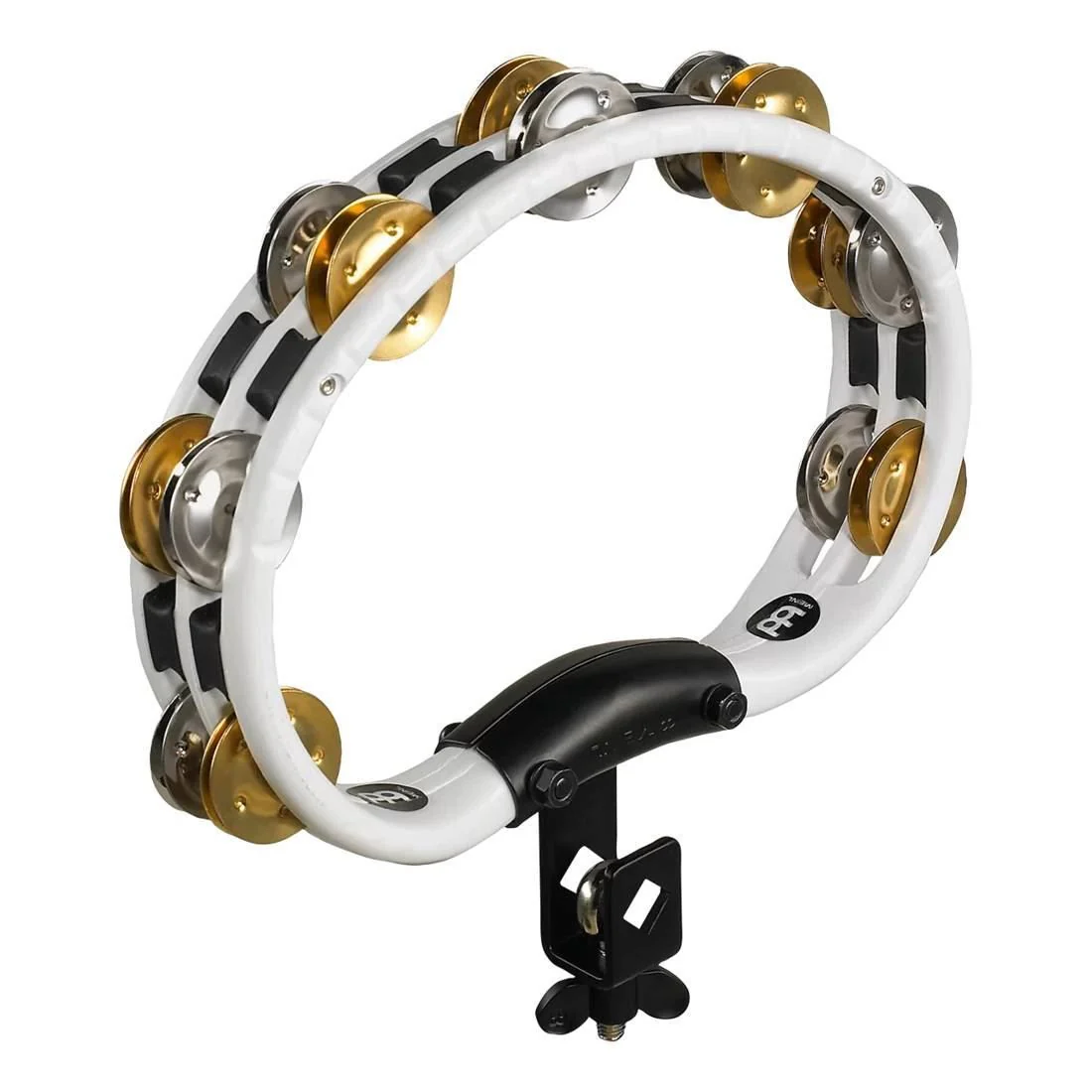 Meinl TMT2M-WH Dual Alloy Jingles Mountable Tambourine in White