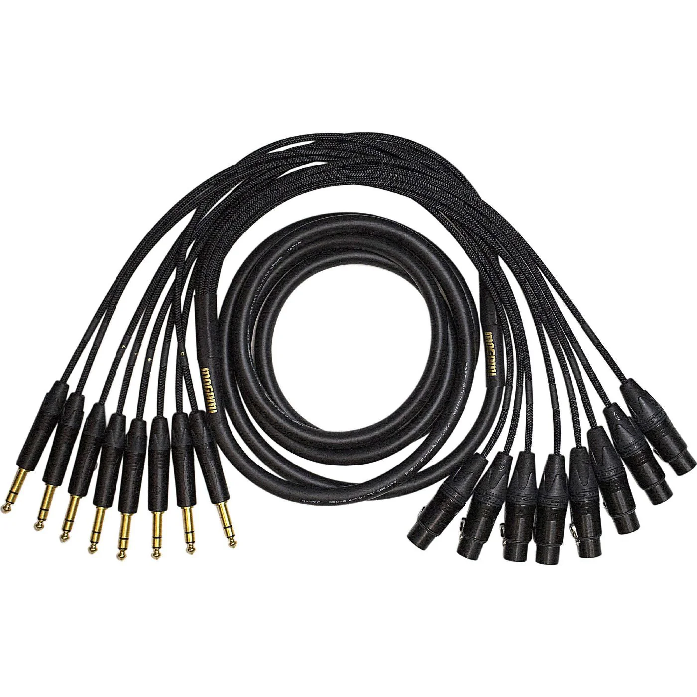 Mogami Gold 8x 1/4 TRS Jack to Female XLR Snake Loom Cable - 10 Foot