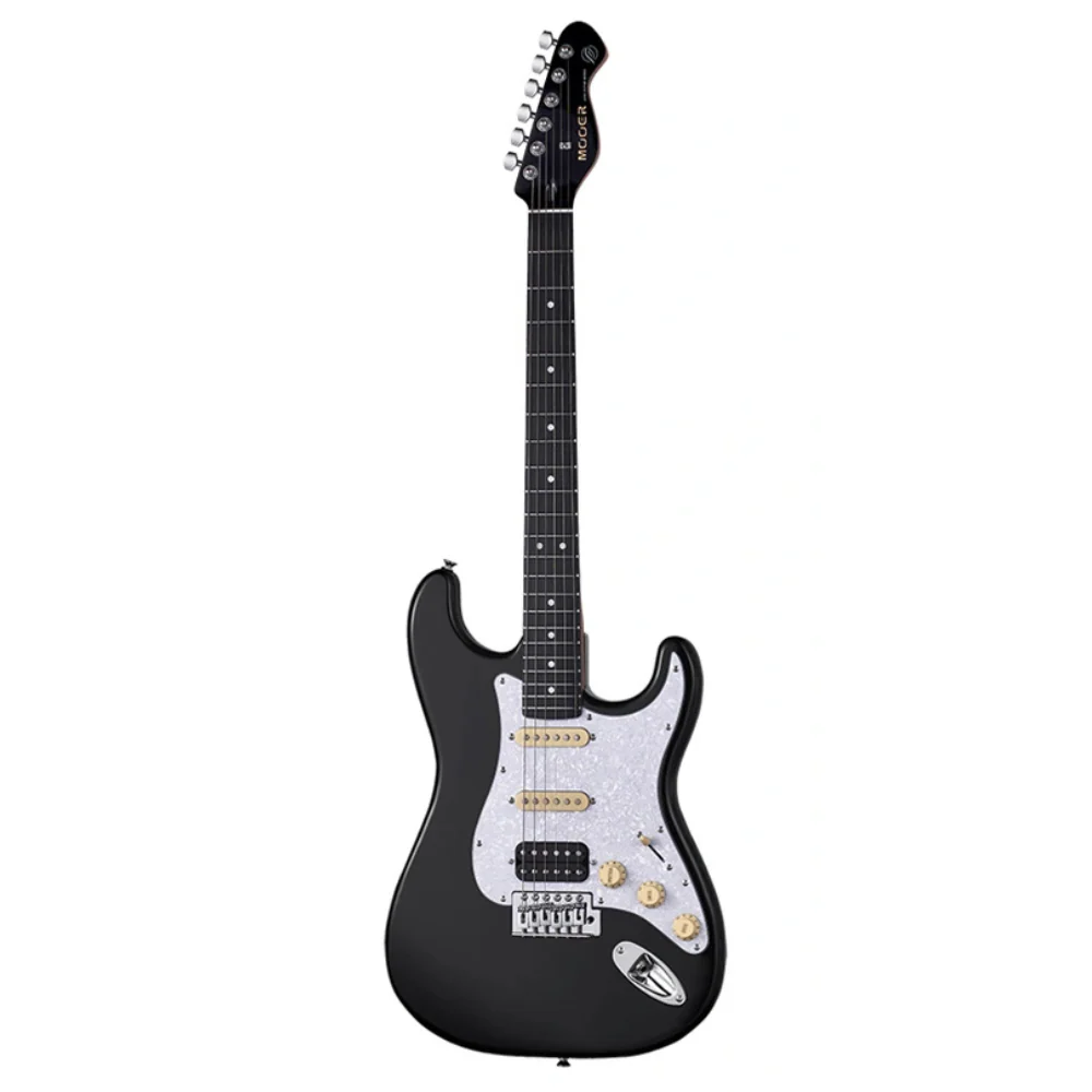 Mooer MSC10 ST-Style Electric Guitar - Black/White Scratch Plate