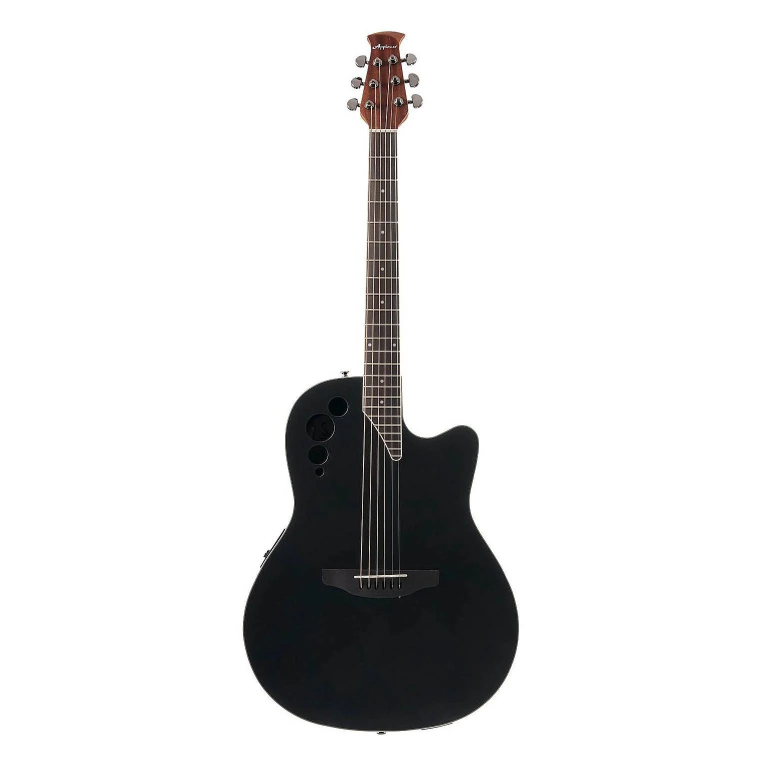 Ovation Applause Elite Mid Depth Acoustic Electric Guitar - Black Satin - Image 2