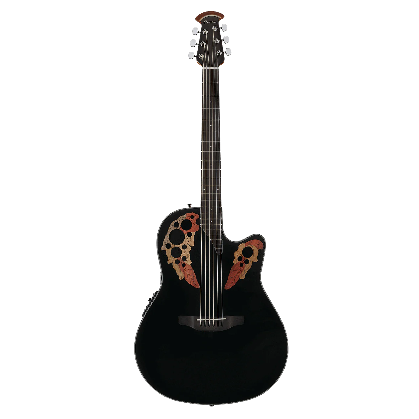 Ovation Celebrity Elite Mid Depth Acoustic Electric Guitar - Black - Image 4