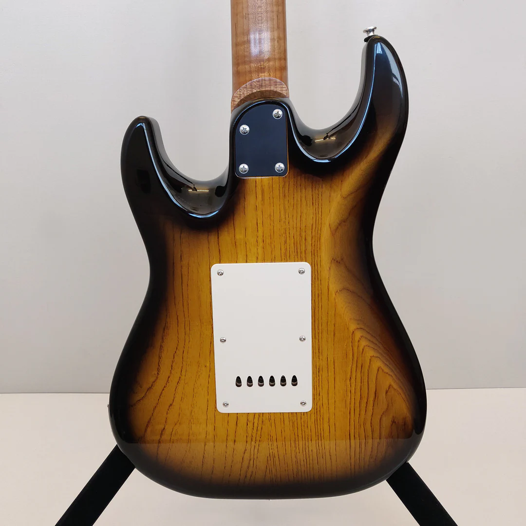 Patrick James Eggle 96-V-HSS-2-TSB Electric Guitar with Swamp Ash Body and 3A Roasted Flame Maple Neck - 2-Tone Sunburst - Image 11