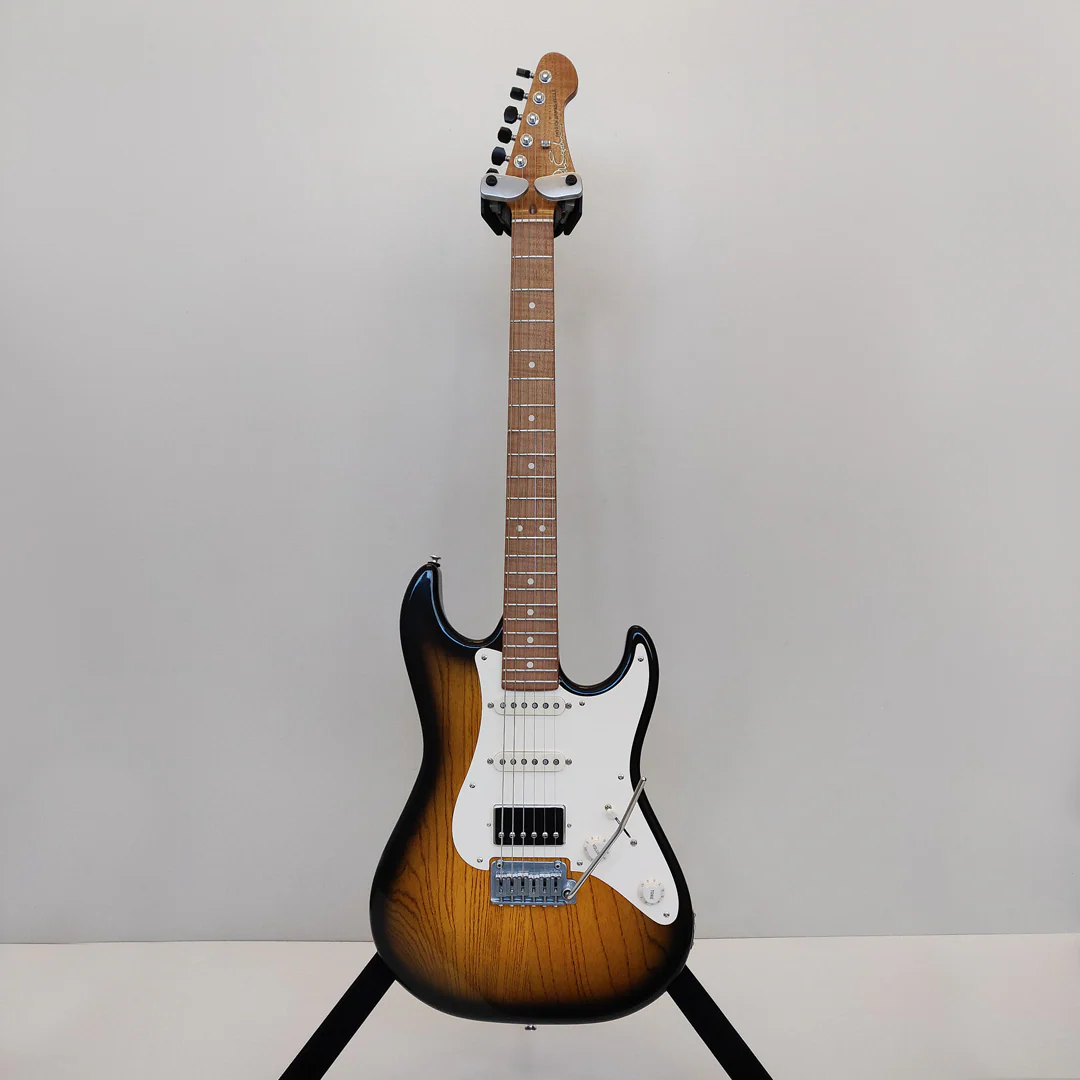 Patrick James Eggle 96-V-HSS-2-TSB Electric Guitar with Swamp Ash Body and 3A Roasted Flame Maple Neck - 2-Tone Sunburst - Image 12