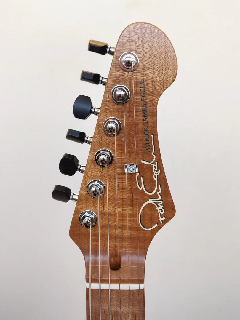 Patrick James Eggle 96-V-HSS-2-TSB Electric Guitar with Swamp Ash Body and 3A Roasted Flame Maple Neck - 2-Tone Sunburst - Image 5