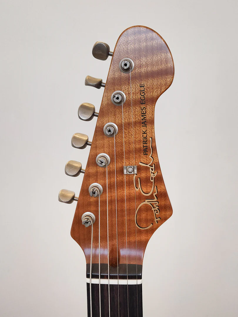 Patrick James Eggle OZ-T-SS-T-BB Electric Guitar with Swamp Ash Body and 3A Roasted Flame Maple Neck - Trans Blonde Burst - Image 5