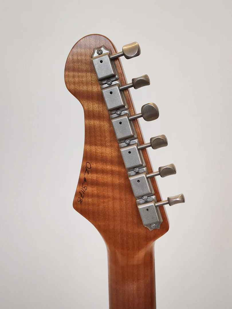 Patrick James Eggle OZ-T-SS-T-BB Electric Guitar with Swamp Ash Body and 3A Roasted Flame Maple Neck - Trans Blonde Burst - Image 6