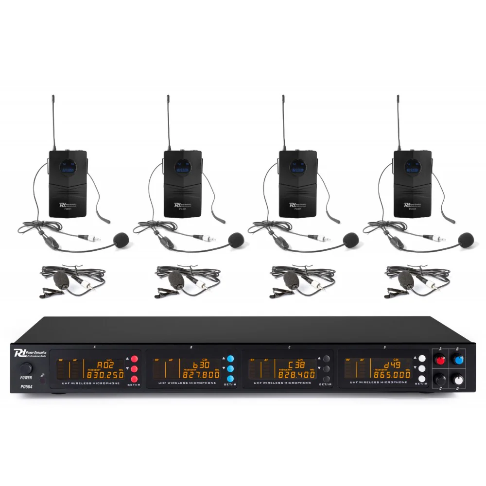 PD504B 4 x Wireless Bodypack Headset Microphone Set - Image 7