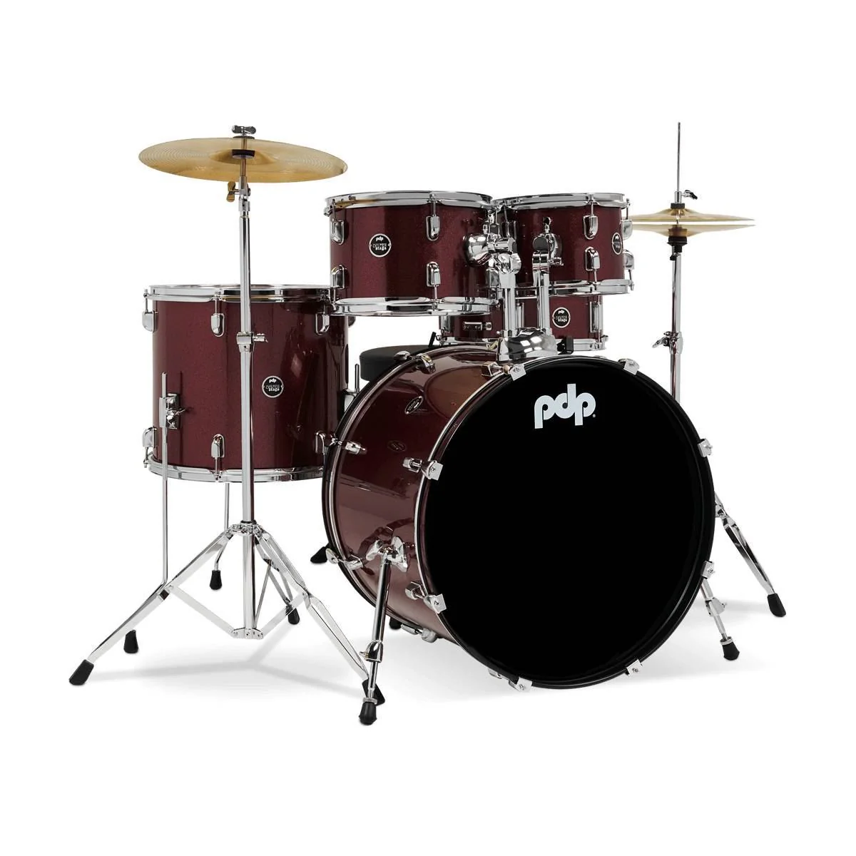 PDP Centerstage Series 5-Piece Drum Kit with 22in Bass Drum in Ruby Red - Image 6