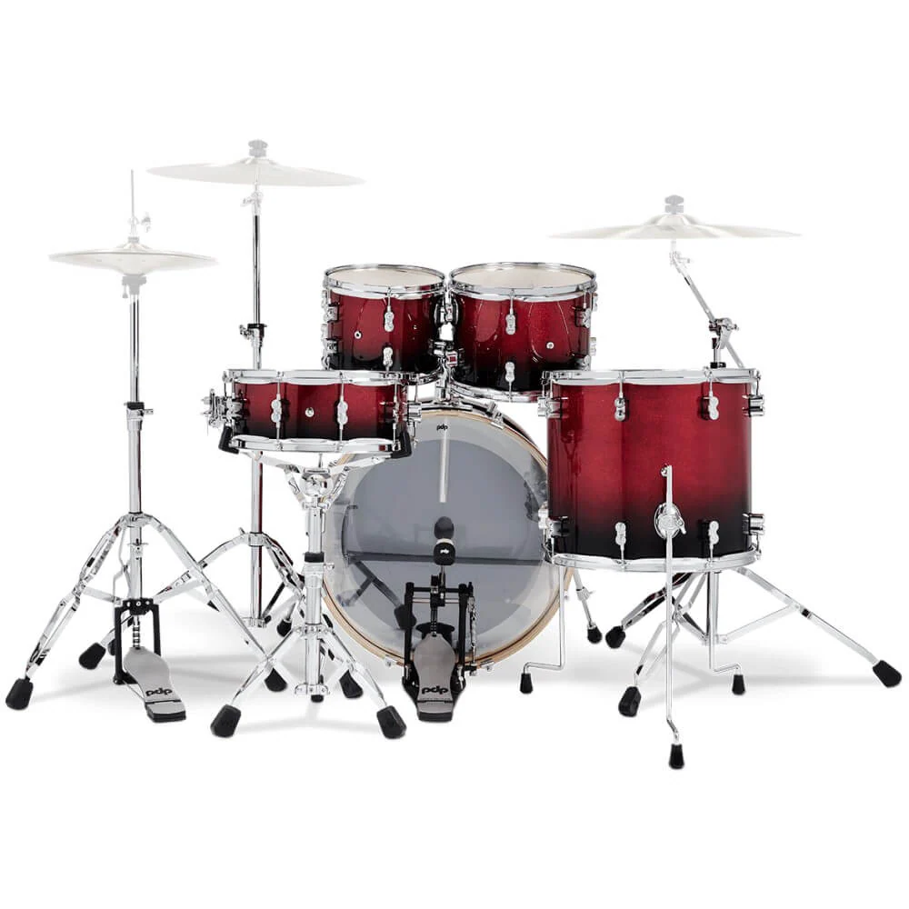 PDP Concept Maple 22/10/12/16+14S 5pc Drum Shell Pack - Red to Black Fade - Image 2