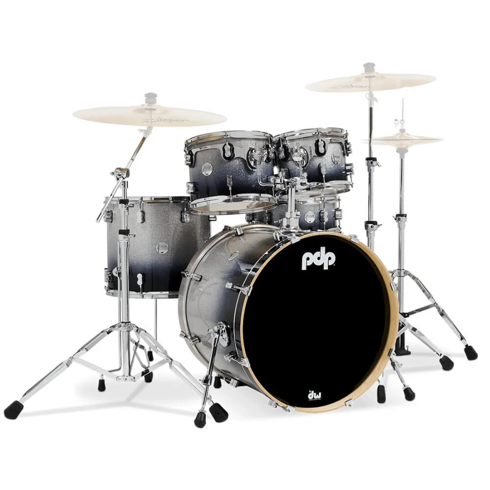 PDP Concept Maple 22/10/12/16+14S 5pc Drum Shell Pack - Silver to Black Fade - Image 3