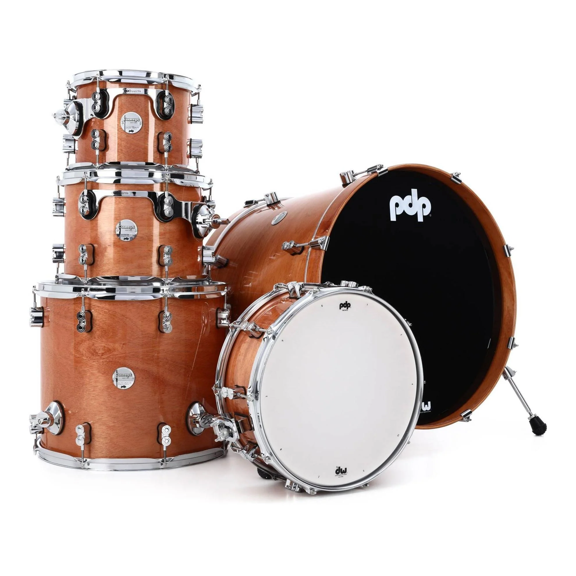 PDP Concept Maple Exotic 5-Piece Acoustic Drumkit with 22in Bass Drum in Honey Mahogany - Image 2