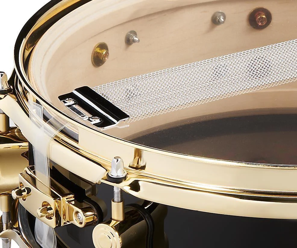 PDP Eric Hernandez Signature 14 x4 in 6ply Maple Snare Drum in Piano Black Lacquer with Gold Hardware - Image 2