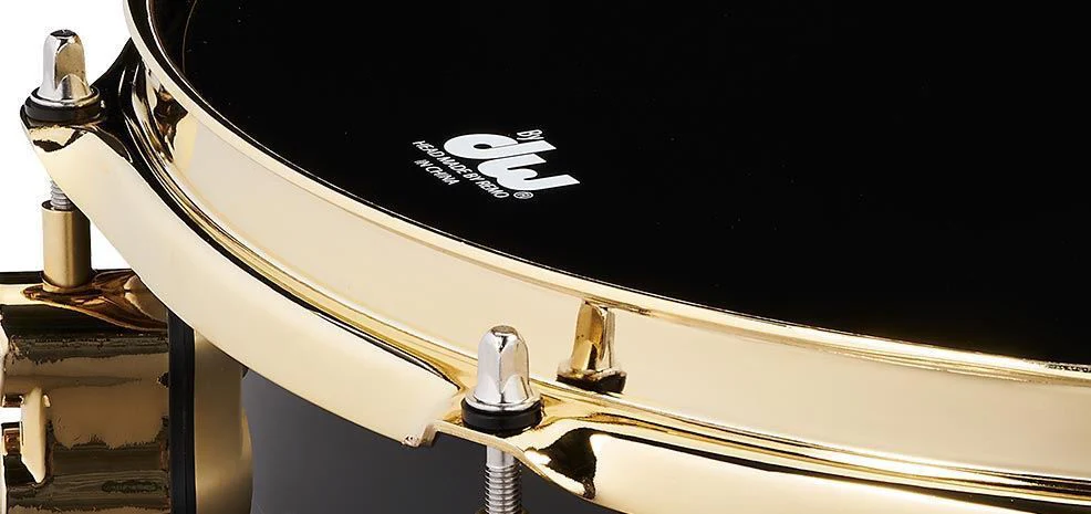 PDP Eric Hernandez Signature 14 x4 in 6ply Maple Snare Drum in Piano Black Lacquer with Gold Hardware - Image 3