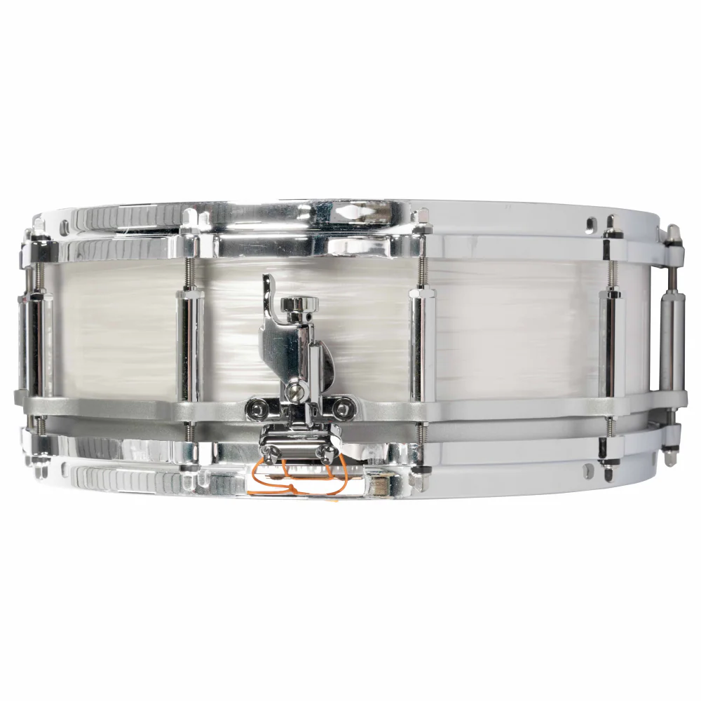 Pearl 75th Ann Phenolic 14 x 5 Free Floating Snare Drum in Pearl White Oyster - Image 2