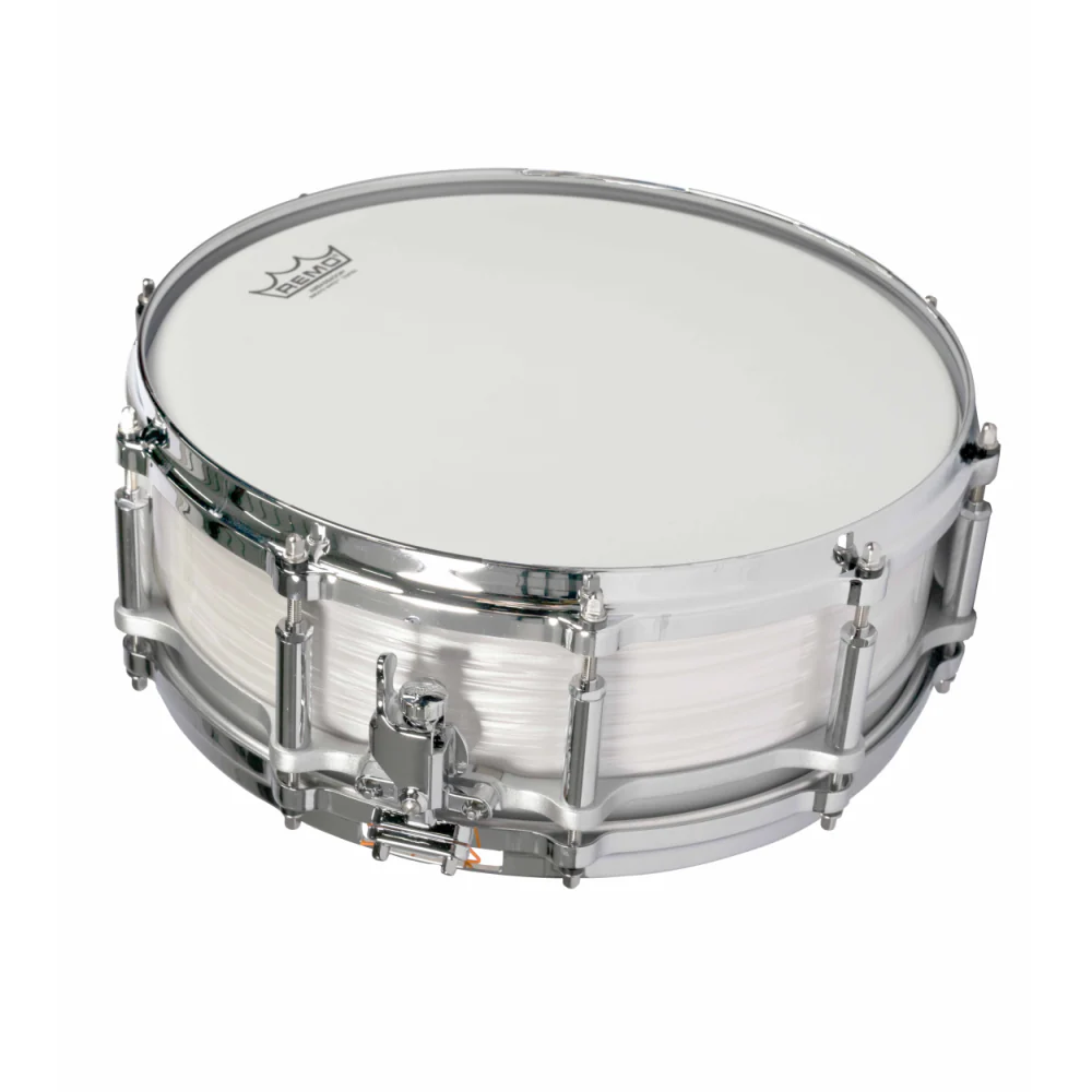 Pearl 75th Ann Phenolic 14 x 5 Free Floating Snare Drum in Pearl White Oyster - Image 3