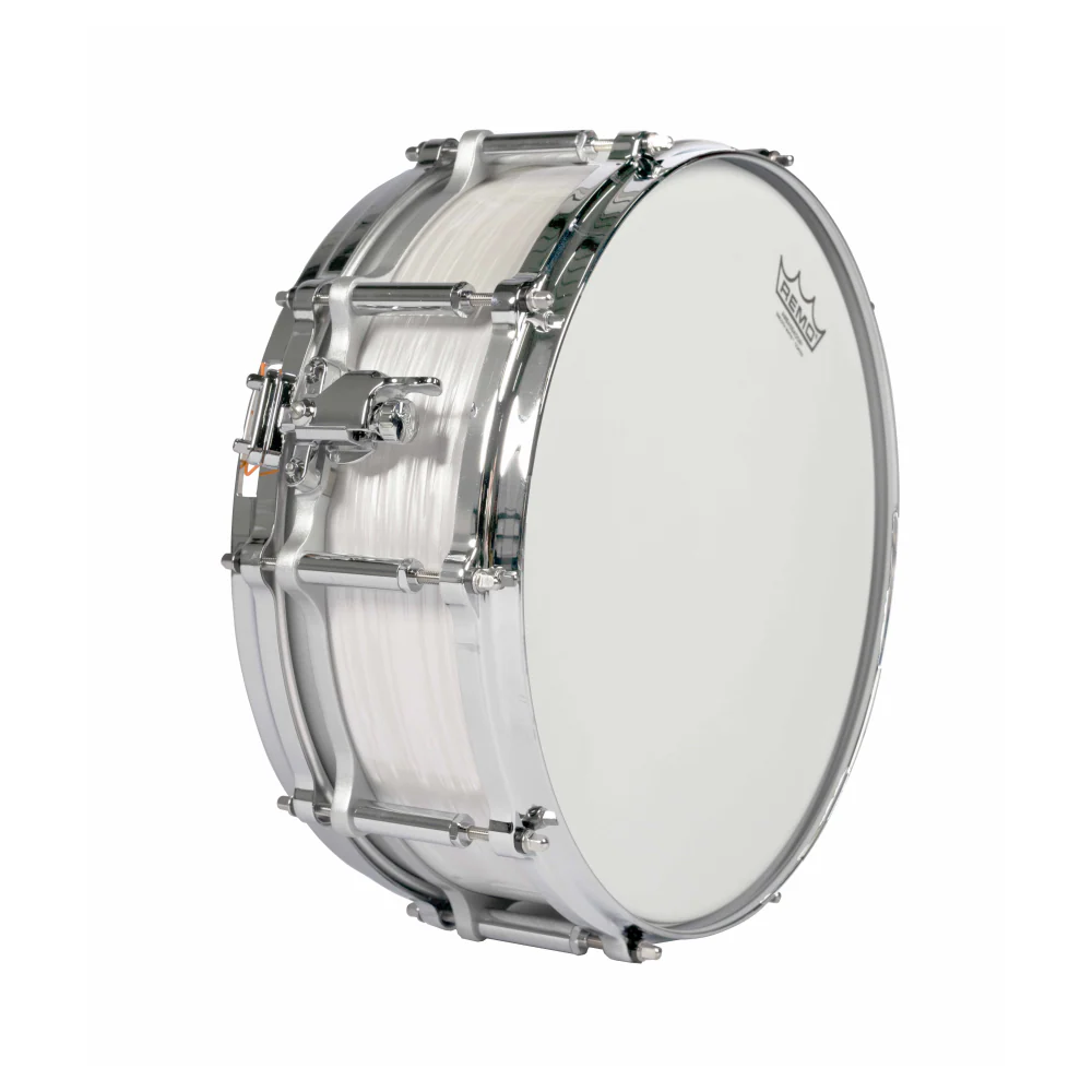 Pearl 75th Anniversary Phenolic Free Floating 14 x 6.5 Snare Drum in Pearl White Oyster - Image 2