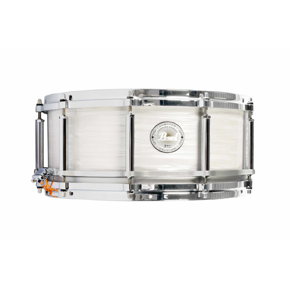 Pearl 75th Anniversary Phenolic Free Floating 14 x 6.5 Snare Drum in Pearl White Oyster - Image 4