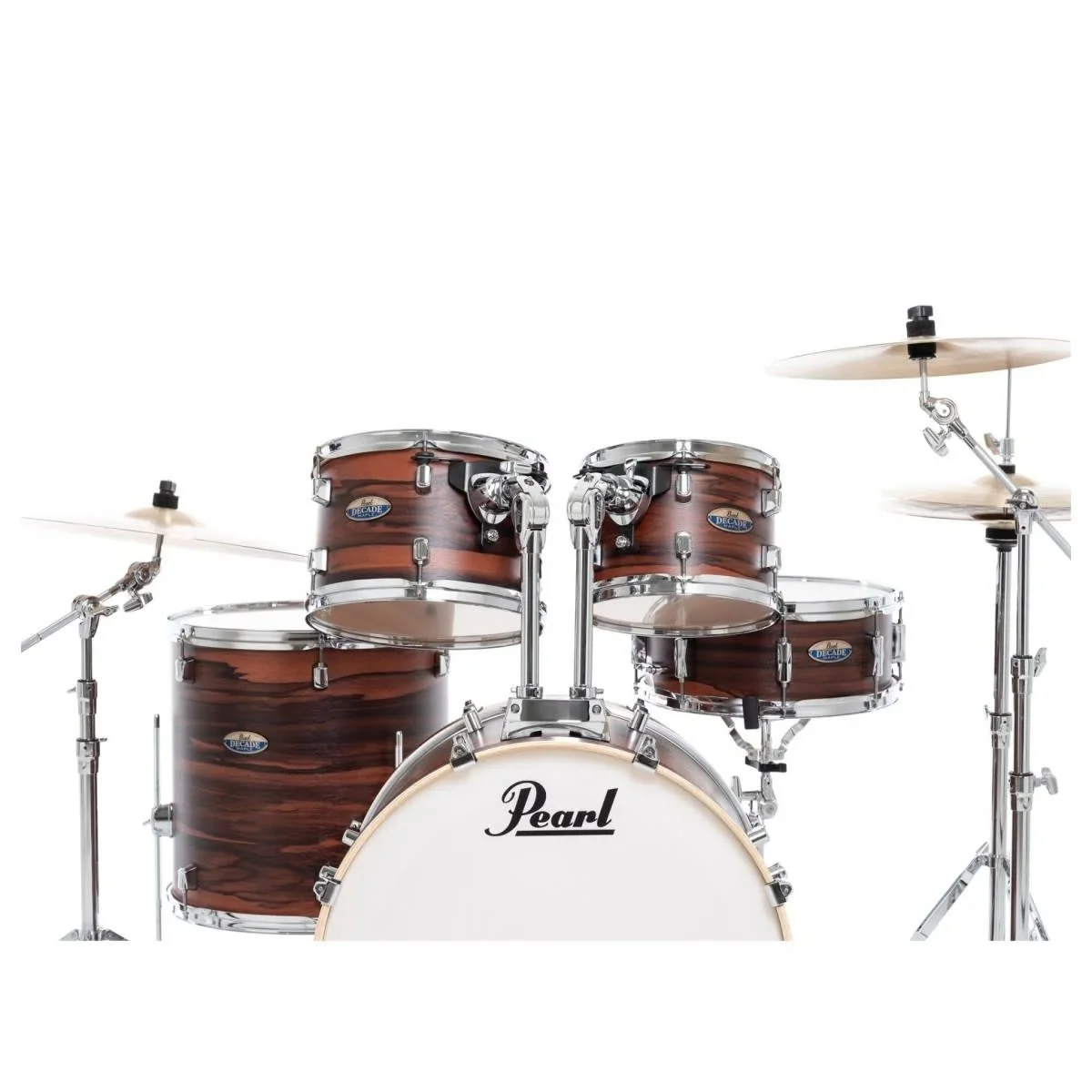 Pearl Decade Maple 5pce Fusion Plus Ltd Ed Drum kit in Matte Dark Walnut with 930 H/W Pack - Image 2