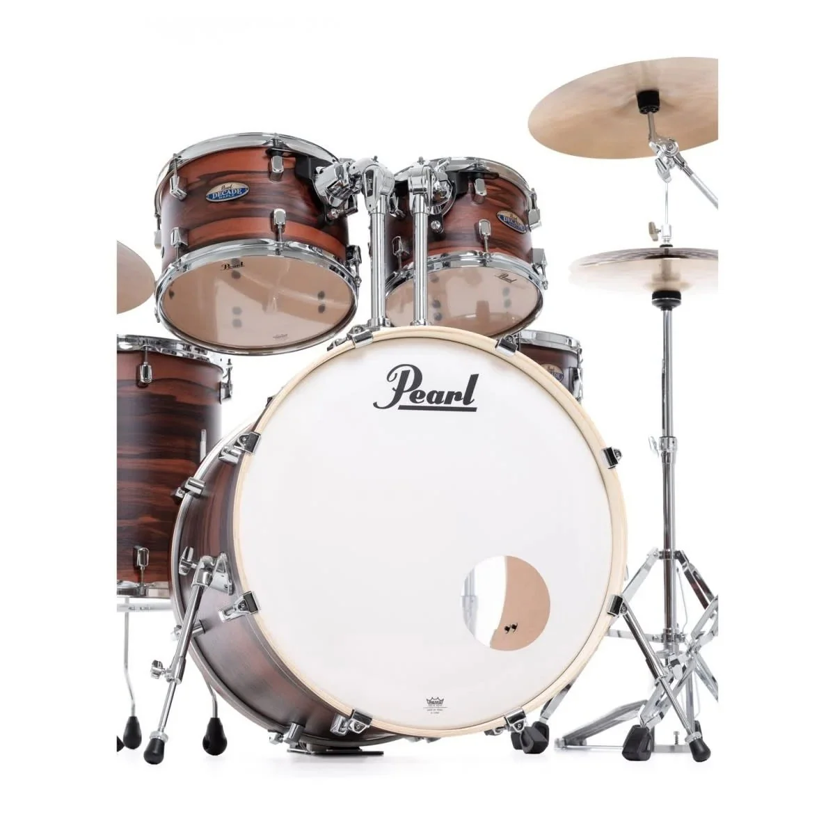 Pearl Decade Maple 5pce Fusion Plus Ltd Ed Drum kit in Matte Dark Walnut with 930 H/W Pack - Image 3