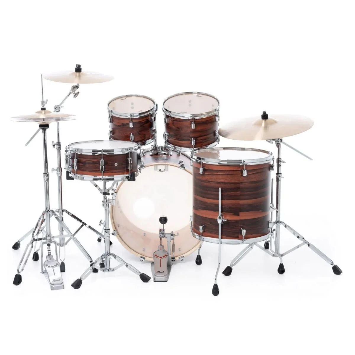Pearl Decade Maple 5pce Fusion Plus Ltd Ed Drum kit in Matte Dark Walnut with 930 H/W Pack - Image 4