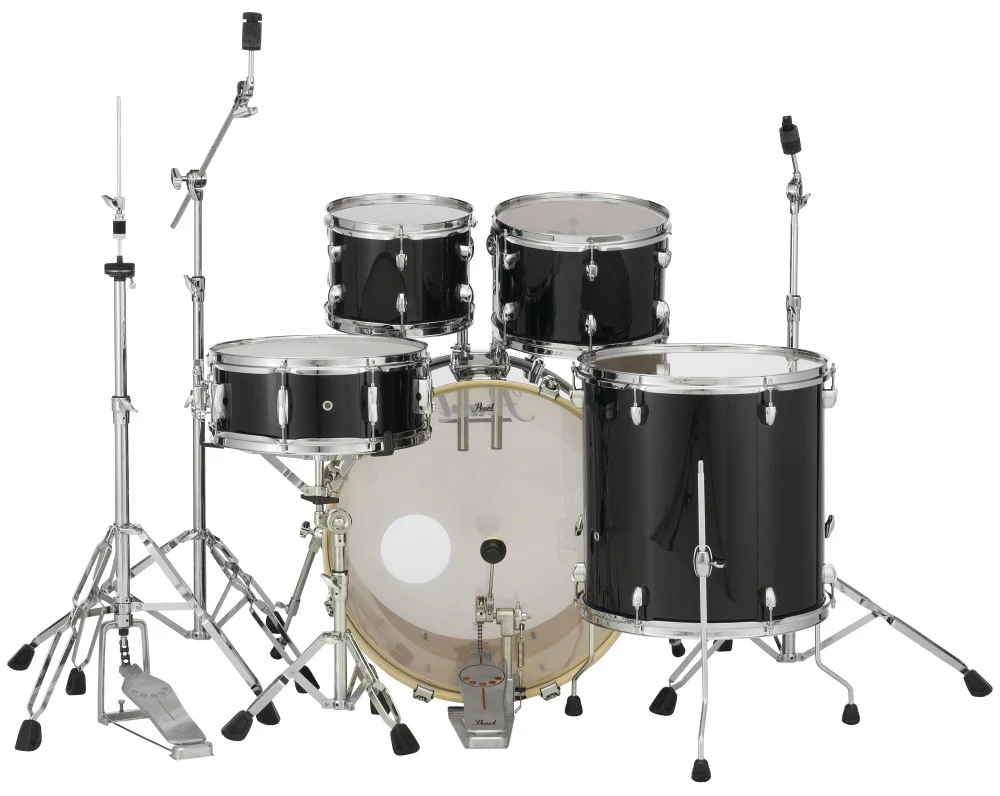 Pearl Export Fusion 22/10/12/14+14S Drum Shell Pack with Hardware - Jet Black - Image 2