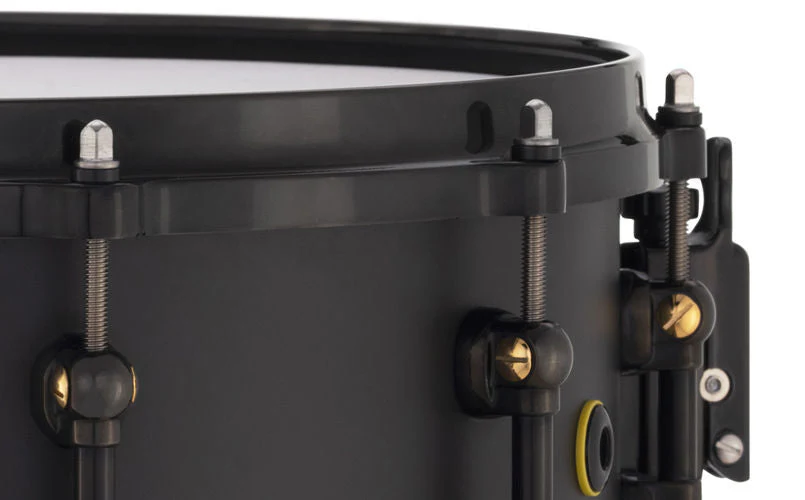 Pearl Matt Halpern Signature 14 x 6 Snare Drum - Black on Brass - Image 2