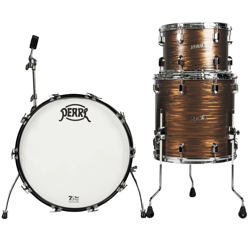 Pearl President Series Phenolic 22/13/16 3pc Drum Shell Pack - Matte Bronze Oyster - Image 2
