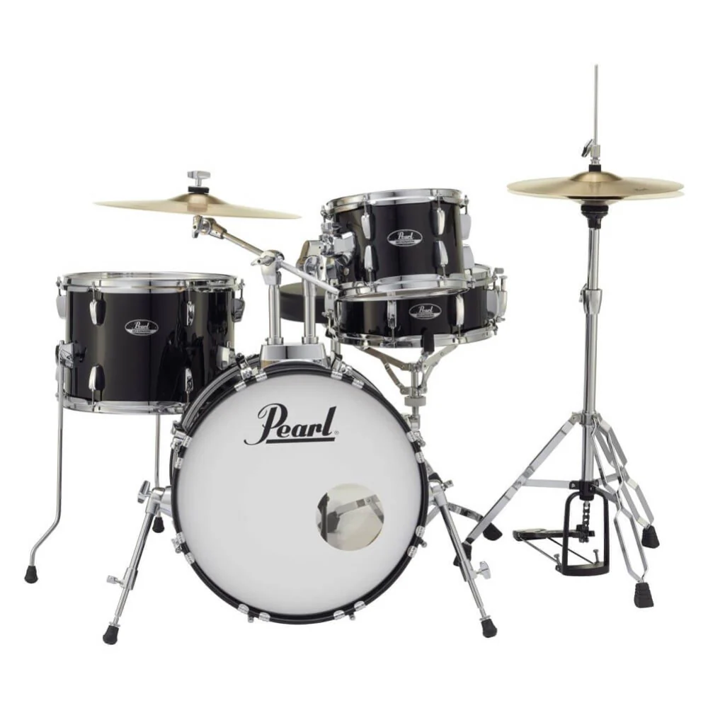 Pearl Roadshow 18 4 Piece Drum Kit with Hardware and Cymbals - Jet Black