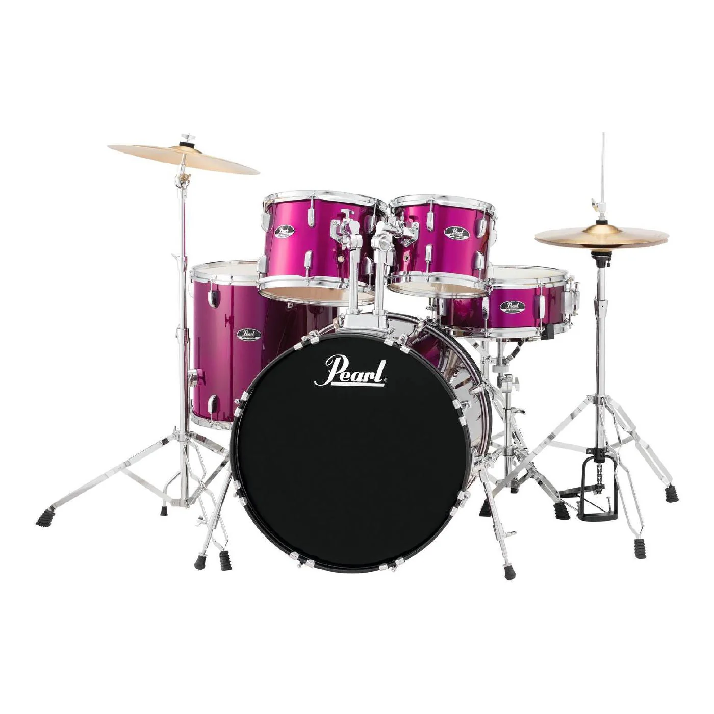 Pearl Roadshow 20 Fusion Drum Kit with Hardware and Cymbals - Pink Metallic